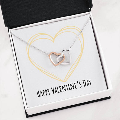 Happy V Day Interlocking Heart Necklace