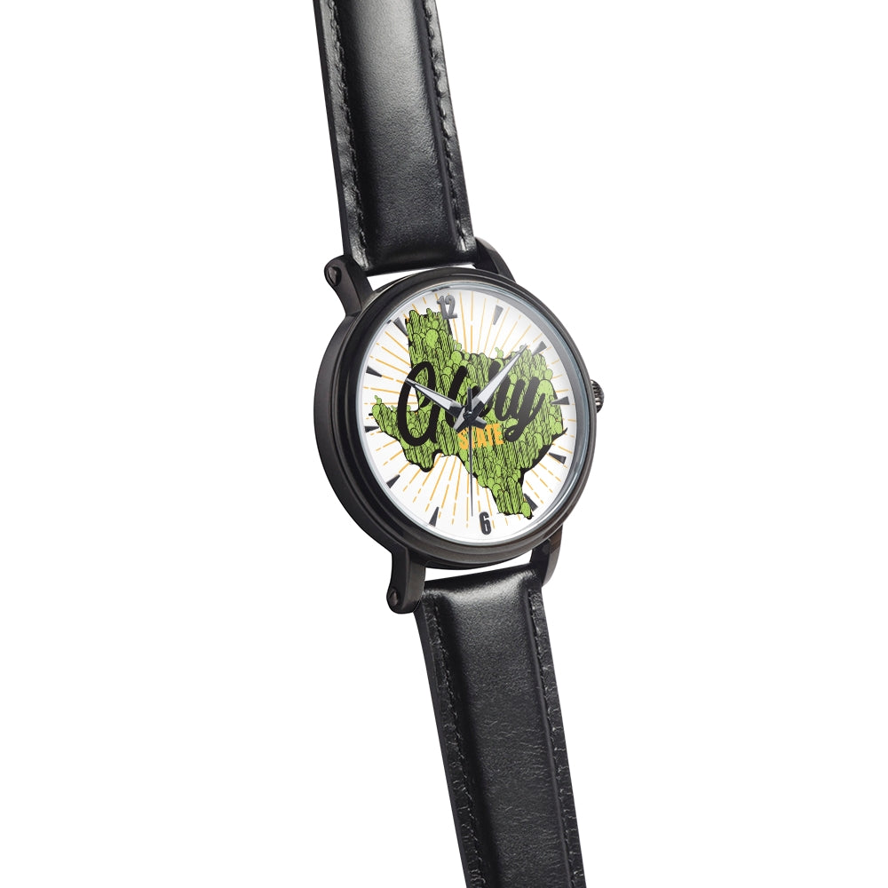 Unisex Cactus Texas Watch with Genuine Leather Strap