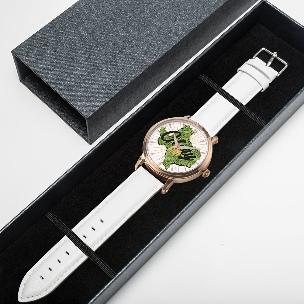 Unisex Cactus Texas Watch with Genuine Leather Strap