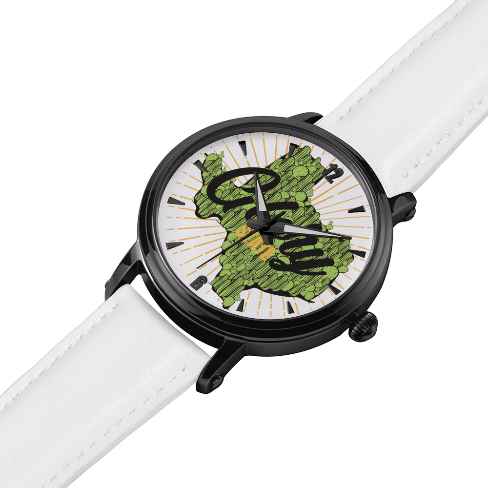 Unisex Cactus Texas Watch with Genuine Leather Strap
