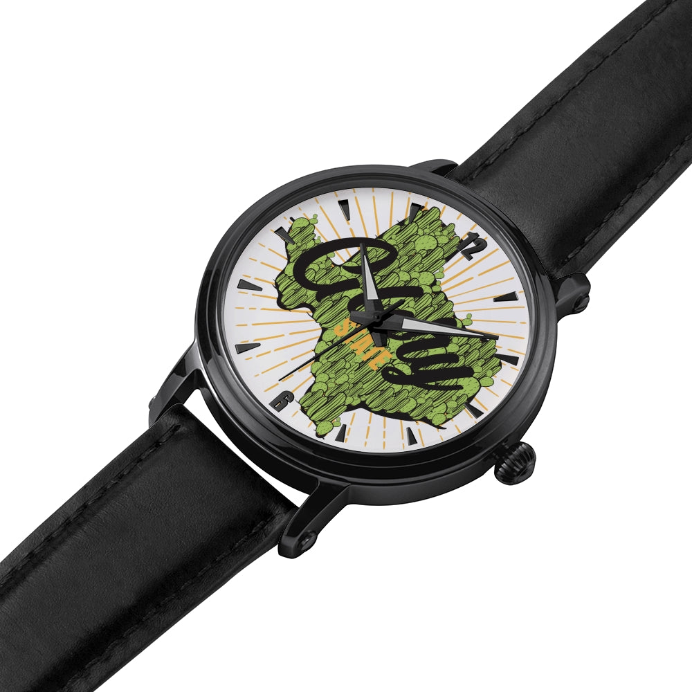 Unisex Cactus Texas Watch with Genuine Leather Strap
