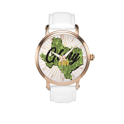 Unisex Cactus Texas Watch with Genuine Leather Strap