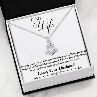 Wife Message With Anchor Of Love Necklace