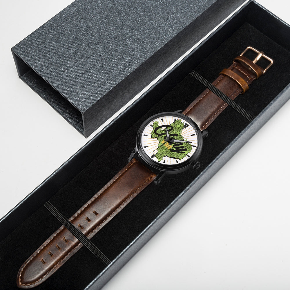 Unisex Cactus Texas Watch with Genuine Leather Strap