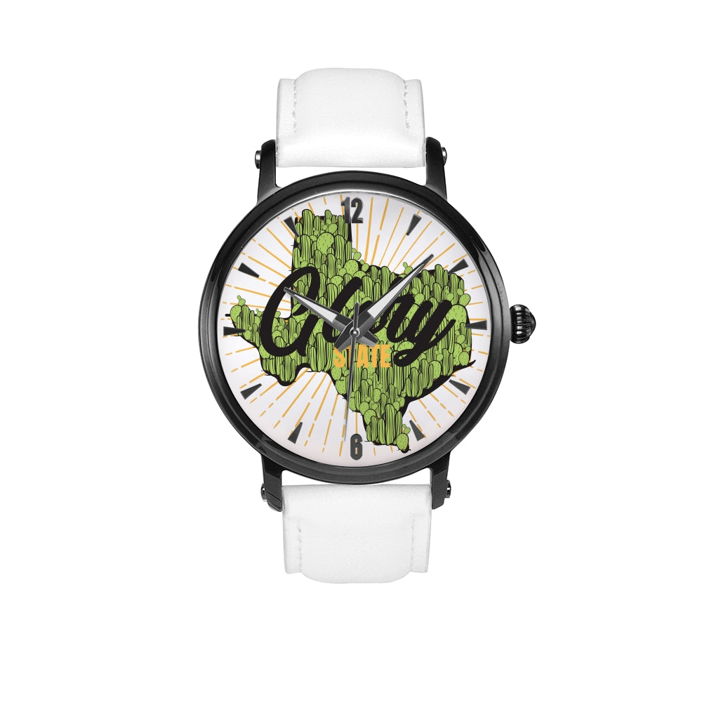 Unisex Cactus Texas Watch with Genuine Leather Strap