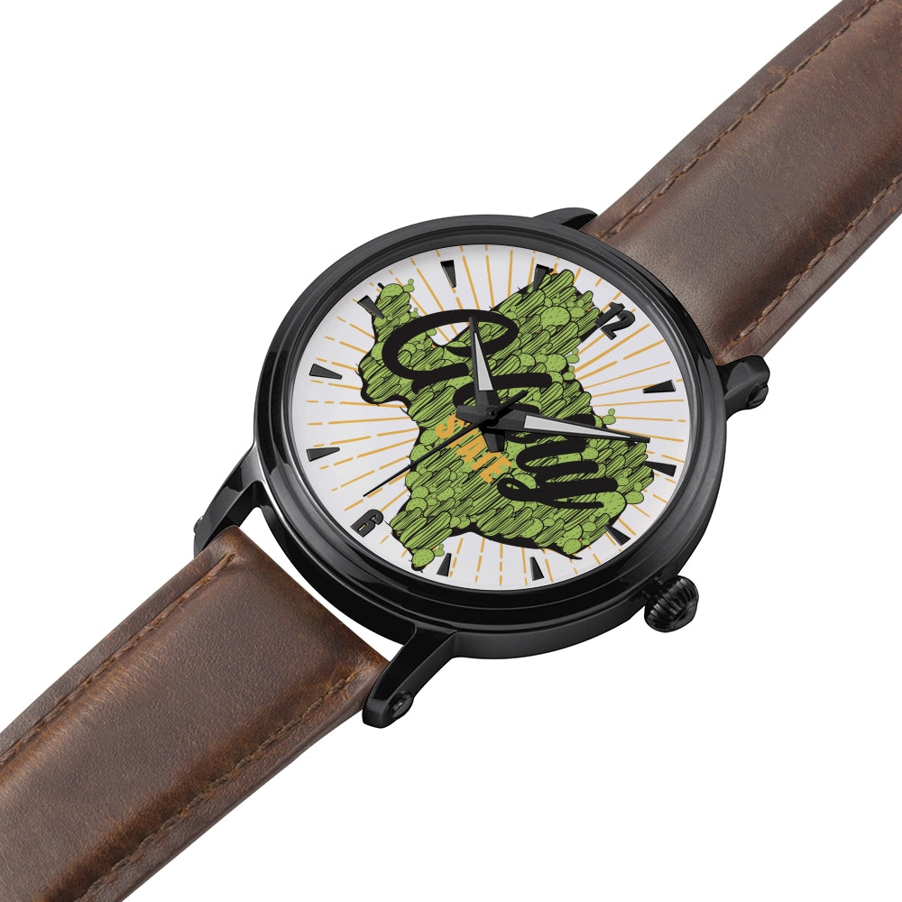 Unisex Cactus Texas Watch with Genuine Leather Strap