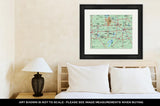 Framed Print, Dallas Fort Worth Metropolitan Area Map