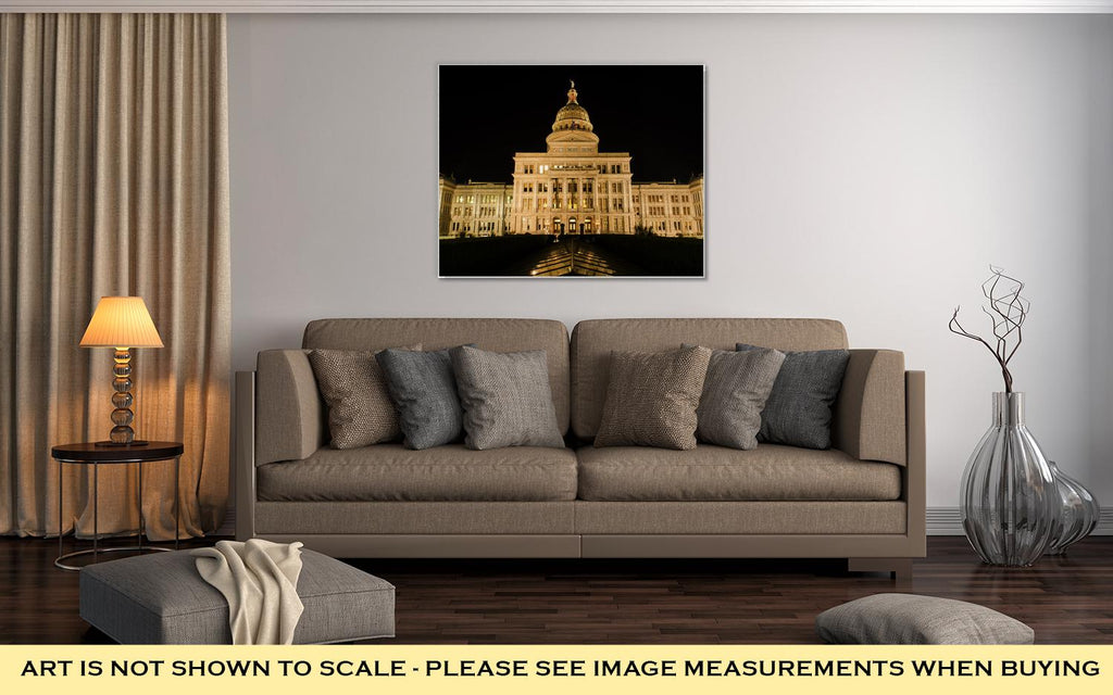Gallery Wrapped Canvas, Capitol Of Texas In Austin At Night