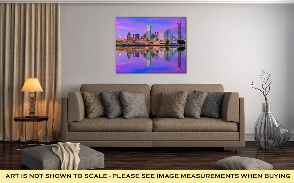 Gallery Wrapped Canvas, Dallas Texas USA Downtown City Skyline