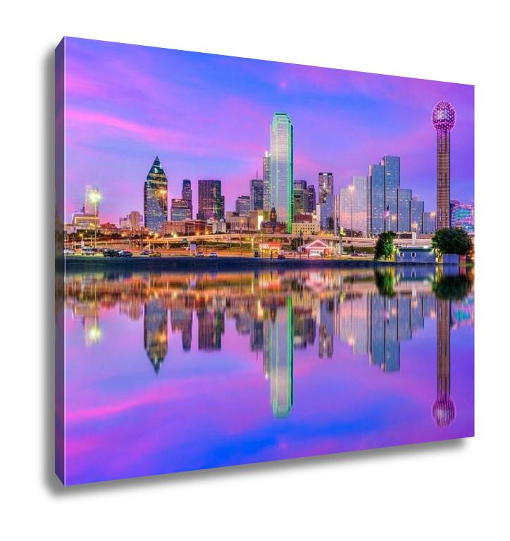 Gallery Wrapped Canvas, Dallas Texas USA Downtown City Skyline