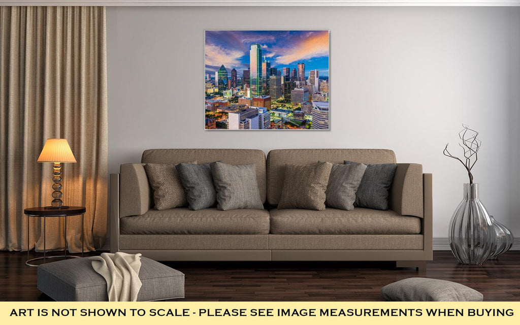 Gallery Wrapped Canvas, Dallas Texas Skyline