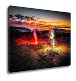 Gallery Wrapped Canvas, A Fireworks Display On The Fourth Of July In The Desert Near El Paso Tx