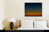 Gallery Wrapped Canvas, North Houston Texas Sunset And Moonrise With Power Line Silhouette