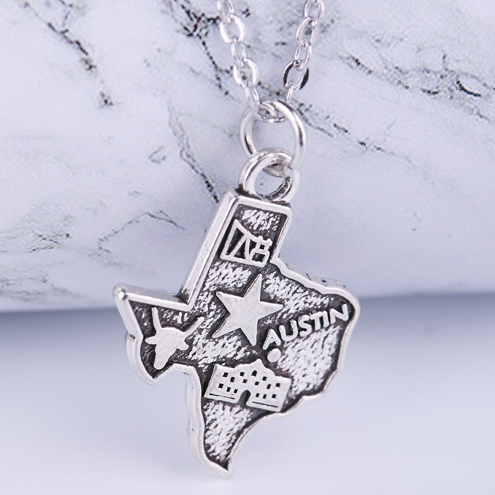 Texas Map Necklace