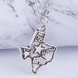 Texas Map Necklace