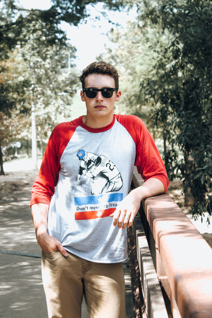 Don't Mess with Texans Baseball Raglan