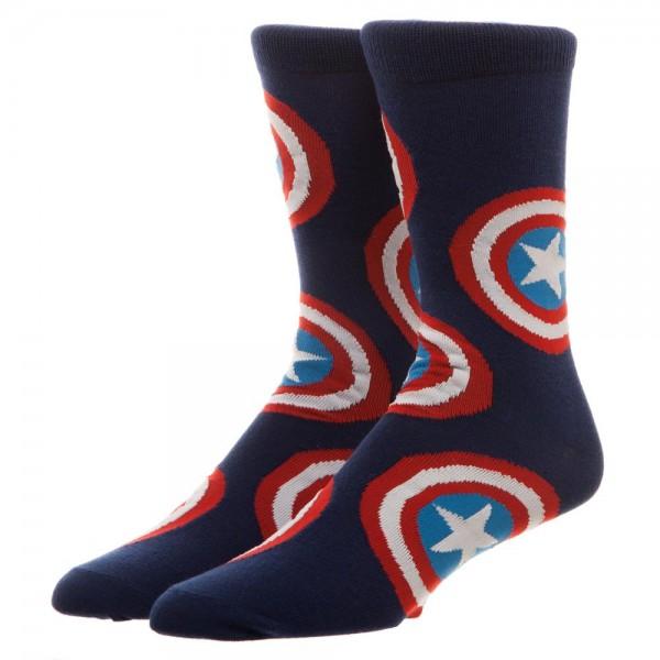 Marvel Captain America Large All Over Print Crew Socks