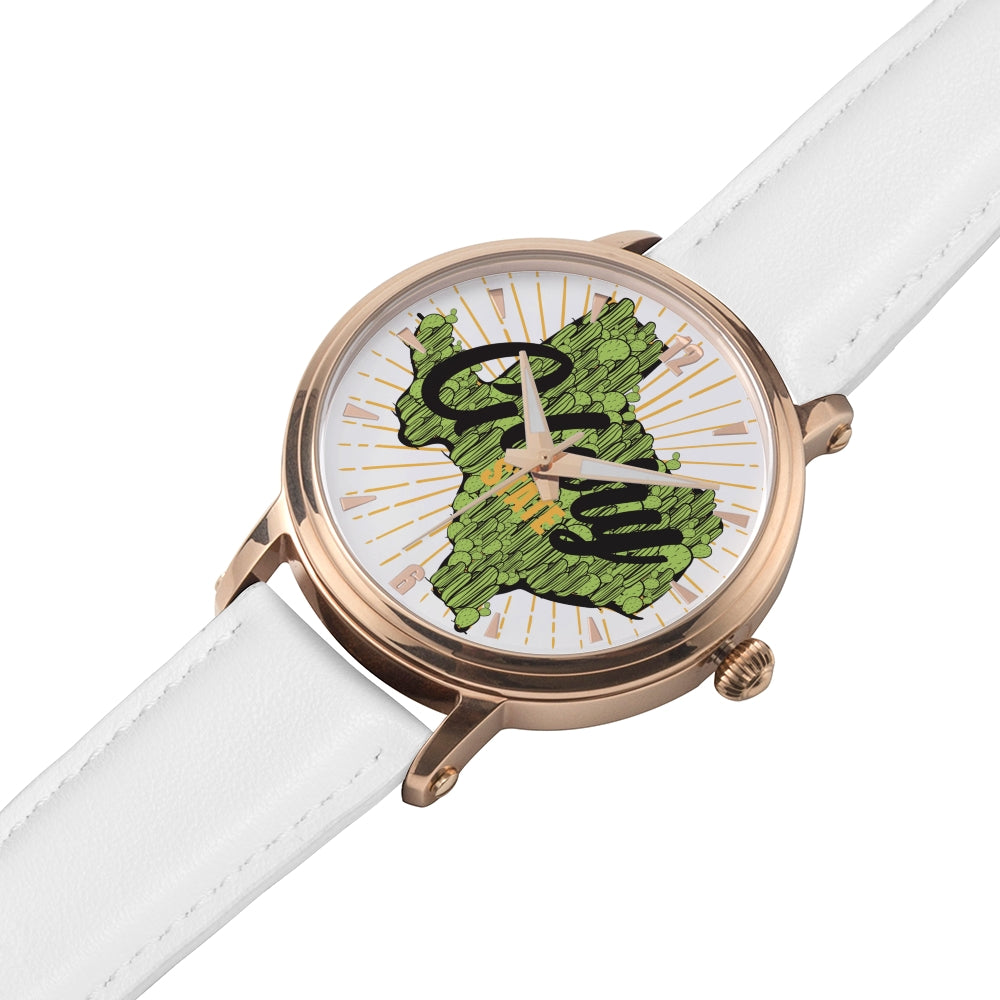 Unisex Cactus Texas Watch with Genuine Leather Strap