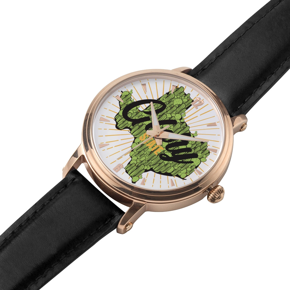 Unisex Cactus Texas Watch with Genuine Leather Strap