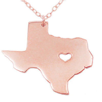 Texas Heart Necklace - Rose Gold