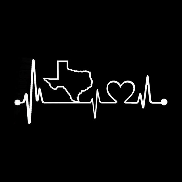 Texas Heartbeat Vinyl Decal