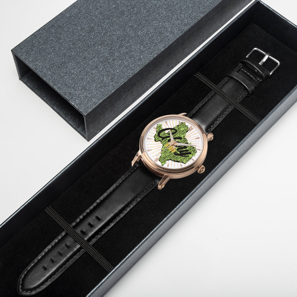 Unisex Cactus Texas Watch with Genuine Leather Strap