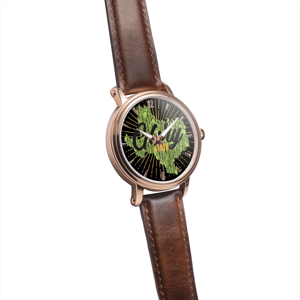 Unisex Cactus Texas Watch with Genuine Leather Strap